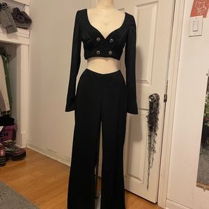 Cropped top and flare pants